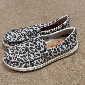 Hey Dude Leopard Print Slip-On Shoes